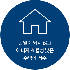 단열이 되지 않고 에너지 효율성 낮은 주택에 거주 