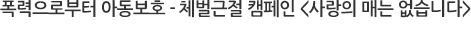 폭력으로부터 아동보호 - 체벌근절 캠페인 <사랑의 매는 없습니다>